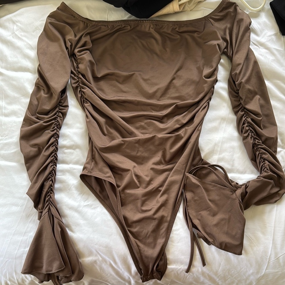Brown Long Sleeve Bodysuit
